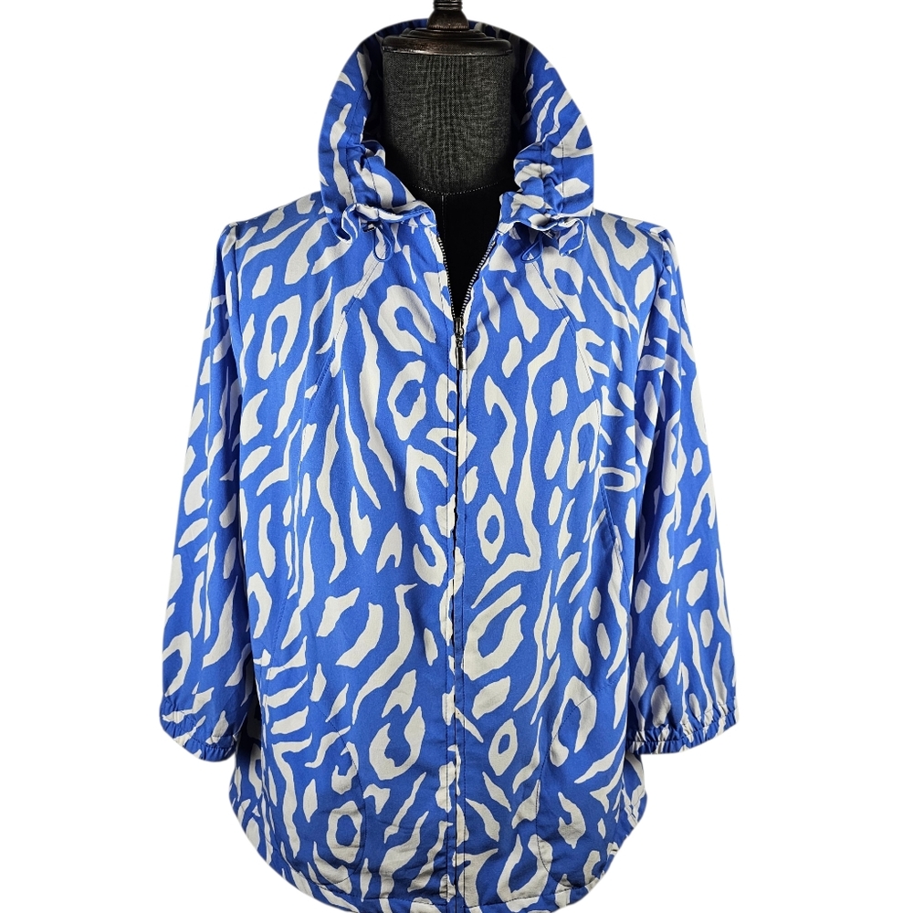 Zenergy By Chico's Women's Patterned Zip Front Jacket Size 3